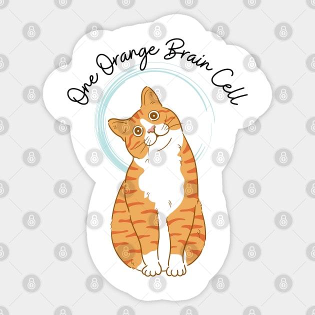 One Orange Brain Cell Sticker by The Shirt Scribner